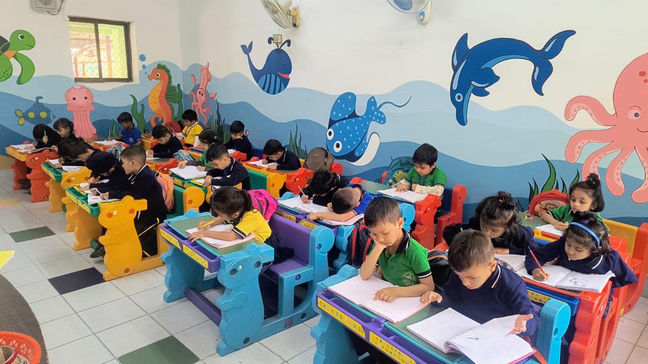 Air Force School Digaru entrance gate with blue signage